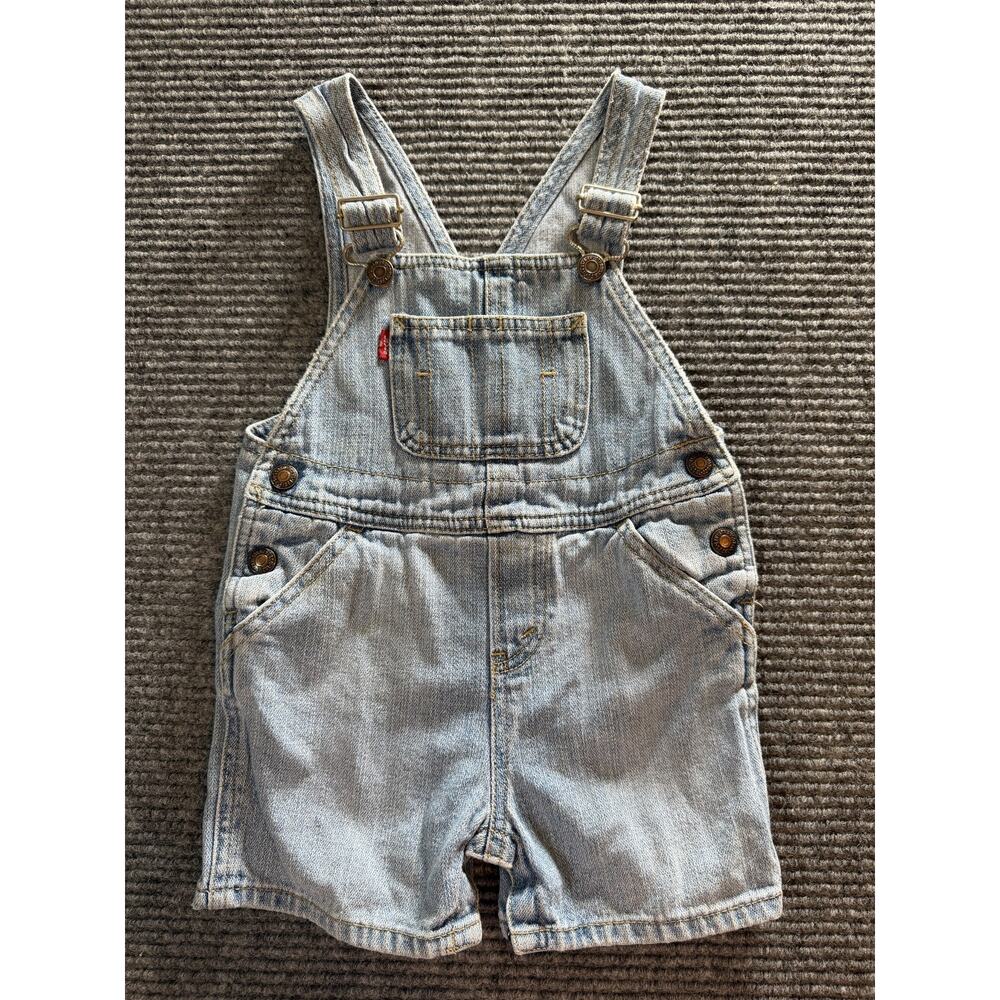 Levi's Baby Girls 18M Denim Shortalls Overalls Light Wash Cotton